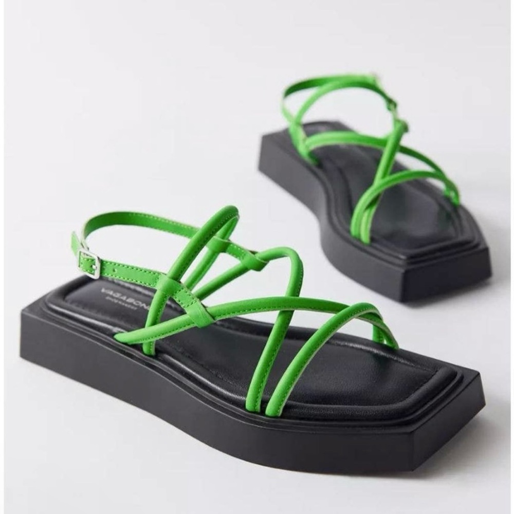 Vagabond Shoemakers Evy Strappy Platform Sandal in Green/Black